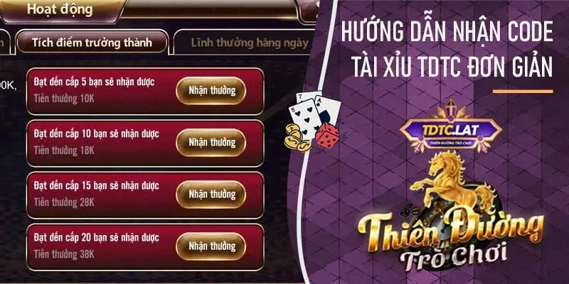 code tài xỉu cho người chơi TDTC - Thiên đường trò chơi